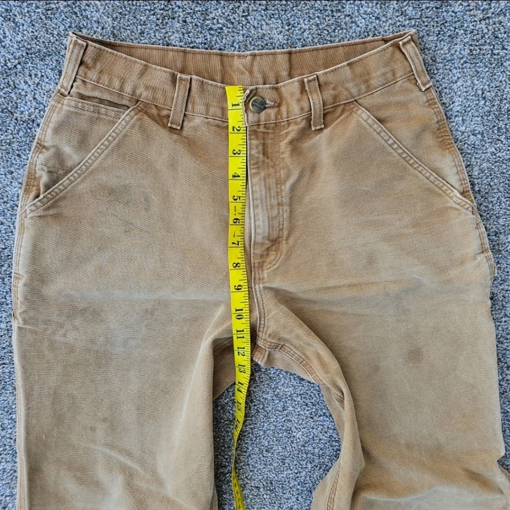 Carhartt B11-BRN Canvas Carpenter Pants Workwear Loose Original Fit Mens 31x32